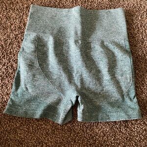 SHEIN Gray Athletic Shorts High-Waisted Seamless Design